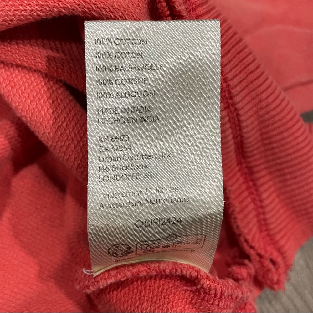 Pilcro Kamrie Pieced Popover Top Red Coral Size Large Oversized Sweatshirt - Picture 9 of 13